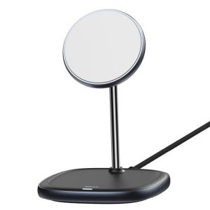 Бездротовий зарядний пристрій Baseus Swan Magnetic Desktop Bracket Wireless Charger Black (WXSW-01) в Житомире