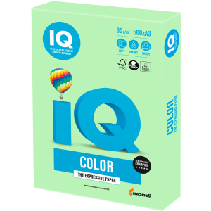 Папір офісний IQ Color MG28 A3 80 г/м2 500 листів Зелений (9003974402727) краща модель в Житомирі