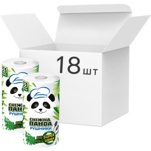 Упаковка бумажных полотенец Снежная Панда Big Roll 2 слоя 18 шт (4823019010985) ТОП в Житомире