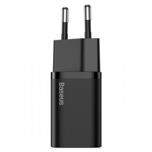 купити СЗУ Baseus Super Silicone PD Charger 25W (Type-C) + Type-C to Type-C Cable 3A (1m) Black