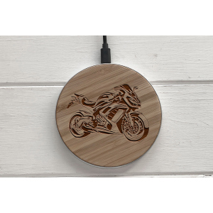 Быстрая беспроводная деревянная зарядка SkinWood White Fast Charge Bike надежный