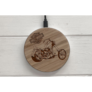 хорошая модель Быстрая беспроводная деревянная зарядка SkinWood White Fast Charge Harley