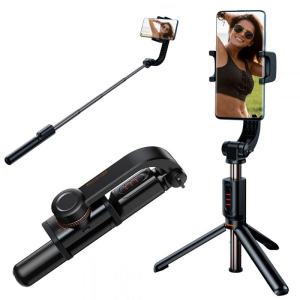 хорошая модель Трипод монопод беспроводной Baseus Lovely Uniaxial Bluetooth Folding Stand Selfie Gimbal Stabilizer селфи палка с функцией стабилизатора (BUG1)