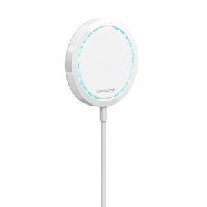 Беспроводное зарядное устройство WK Design Magnet Wireless Charger with Light (ABS Shell) 15W White (WP-U92) ТОП в Житомире