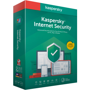 Kaspersky Internet Security 2020 для всіх пристроїв, початкове встановлення на 1 рік для 2 ПК (DVD-Box, коробкова версія)