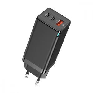 Зарядний пристрій Baseus GaN Quick Charger 65W (2 Type-С+USB) для MacBook/iPad/iPhone/Android black