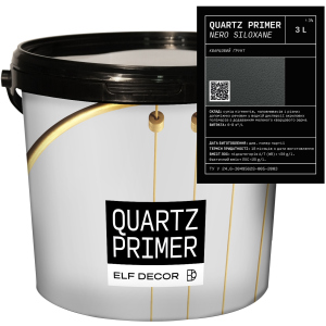 Кварцевая грунтовка Elf Decor QUARTZ PRIMER Nero 3 л Темно-графитовая (mbaQPnero_3) в Житомире