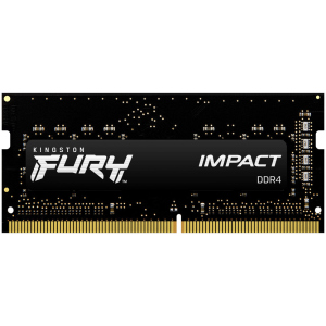 Оперативна пам'ять Kingston Fury SODIMM DDR4-3200 16384MB PC4-25600 Impact Black (KF432S20IB/16) в Житомирі