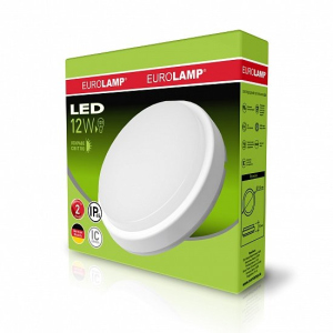 Світлодіодний світильник круглий ЖКГ EUROLAMP LED 12W 5500K (LED-NLR-12/55(F)) ТОП в Житомирі