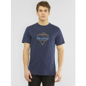 Футболка Salomon Blend Logo Tee M LC1408400 S Синя (0193128348342) ТОП в Житомирі