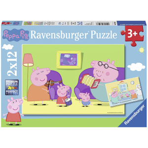 купить Пазл Ravensburger Свинка Пеппа: музыка и завтрак 12 элементов 2 шт (4005556075966)