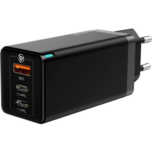 Зарядний пристрій Baseus GaN Travel C+C+A 65W Black (CCGAN-B01)