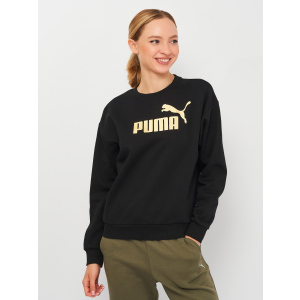 хороша модель Світшот Puma ESS+ Metallic Logo Crew 58689301 M Puma Black-Gold (4063699358667)