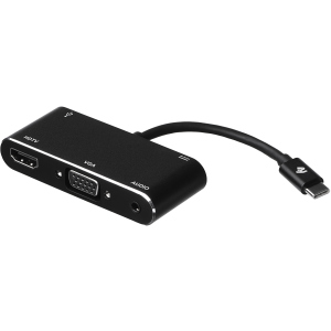 Адаптер 2E Type-C - USB 3.0 Female + AUX + HDMI Female + VGA + USB Type-C Female 0.15 м (2E-W1408) ТОП в Житомире