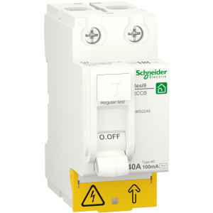 Дифференциальный выключатель нагрузки Schneider Electric RESI9 40 A, 100 мА, 2P, тип АС лучшая модель в Житомире