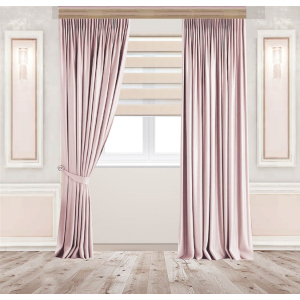 Комплект штор Декорін Оксамитові Світло-рожеві 255х150 2 шт (Vi 101486) в Житомирі