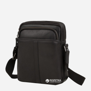 Чоловіча шкіряна сумка Tiding Bag M47-21109-1A Чорна ТОП в Житомирі