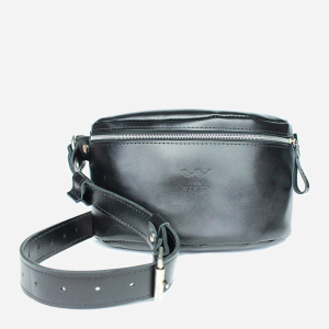 Женская поясная сумка кожаная The Wings TW-BeltBag-black-ksr Черная лучшая модель в Житомире