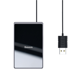 Бездротовий зарядний пристрій Wireless Charger Baseus Card Ultra-Thin 15W (with USB cable 1m) black в Житомирі