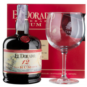 Ром El Dorado 12 YO 0.7 л 40% з одним келихом у подарунковій упаковці (8715151128597) краща модель в Житомирі