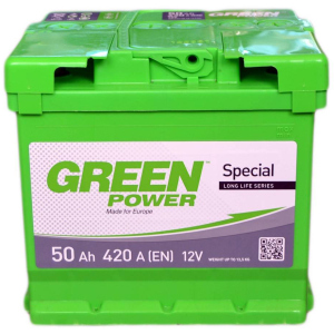 Автомобільний акумулятор Green Power 50 Ah (+/-) Euro (420EN) (22354) ТОП в Житомирі