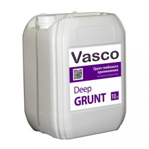 Грунтовка Vasco Deep Grunt (Васко Діп Грунт) 10 л акрилова, глибокого проникнення, для інтер'єрів та фасадів