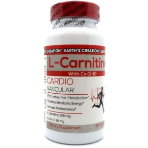 Жиросжигатель Earths Creation L Carnitine 500 мг + Co-Q 10 30 мг 60 капсул (608786009806) рейтинг