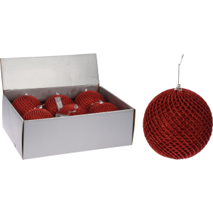 Набор елочных шаров Christmas Decoration 12 см 6 шт красный (CAA126540) в Житомире