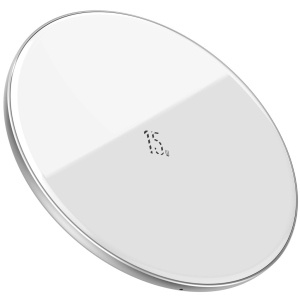 Бездротовий зарядний пристрій Baseus Simple NEW Wireless Charger з технологією Qi 15W Білий в Житомирі