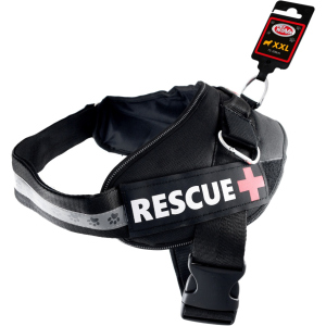 Шлея усиленная Pet Nova Rescue+ XL 70-90 см Чёрная (HA-RESCUE-BL-XL) (5903031442182)