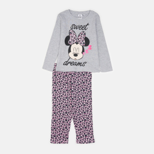 Піжама (футболка з довгим рукавом + штани) Disney Minnie TH2054 98 см Світло-сіра (3609084618322)