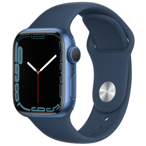 Смарт-годинник Apple Watch Series 7 GPS 41mm Blue Aluminium Case with Deep Navy Sport Band (MKN13UL/A) в Житомирі