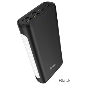 хорошая модель Повербанк с фонариком HOCO Snowflake J60 30000mAh |4USB/Type-C/Lightning, 2A| Черный