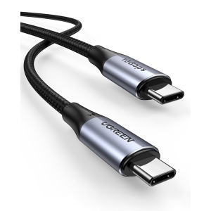 Кабель Ugreen US355 Type-C-Type-C 100W 5A Gen2 10Gbps Cable 1 м Black (UGR-80150)