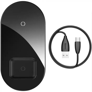 Беспроводное зарядное устройство Baseus Simple 2in1 WXJK-01 Black (Phone + Pods) лучшая модель в Житомире