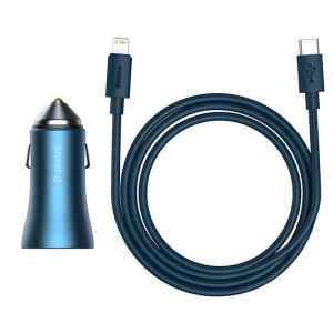 Автомобильное зарядное устройство Baseus Type-C/Lightningl Quick Car Charger |1хUSB/1хType-C, PD/QC, 40W, 5A рейтинг