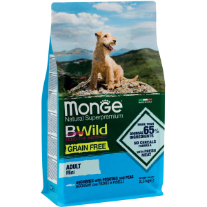 Сухой корм Monge Dog Bwild Gr.Free Mini анчоус 2.5 кг (8009470004725) в Житомире