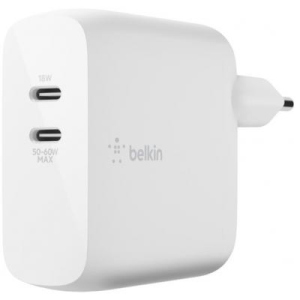 купити Зарядний пристрій Belkin GAN (50+18W) Dual USB-С, white