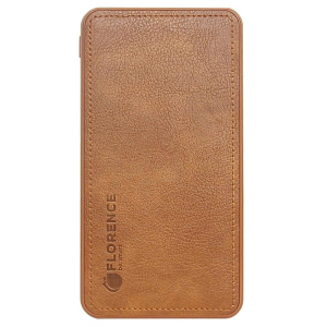 Батарея універсальна Florence LEATHER Li-Pol 10000mAh Brown (FL-3024-N) в Житомирі