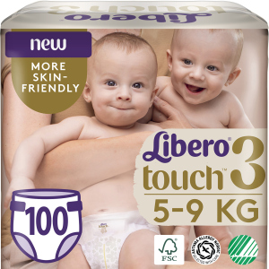 Підгузки Libero Touch 3 5-9 кг одноразові 100 шт (7322541301662) краща модель в Житомирі