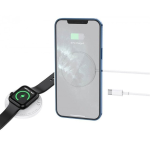 Зарядное устройство Hoco Strong Magnit 2в1 для iPhone 12/13, Watch white в Житомире