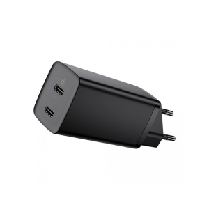 купить Мережевий зарядний пристрій Baseus GaN Lite Quick Charger C+C 65W EU Black (CCGAN2L-E01)