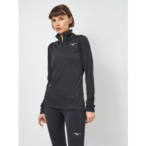 Спортивная кофта Mizuno Impulse Core LS HZ J2GA171609 S Черная (5059431209723) лучшая модель в Житомире