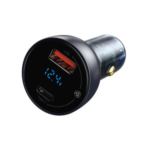 Автомобільний зарядний пристрій Baseus Particular Digital Display QC+PPS Dual Quick Charger Car Charger 65W Light ochre