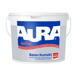 Грунтовка адгезионная Aura Beton Kontakt Розовый 2,85 л - с кварцевым песком для невпитывающих поверхностей в Житомире