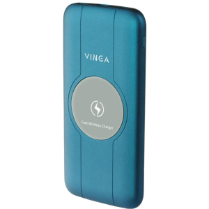 УМБ Vinga Wireless QC3.0 PD Soft Touch 10000 mAh Blue (BTPB3510WLROBL) ТОП в Житомирі