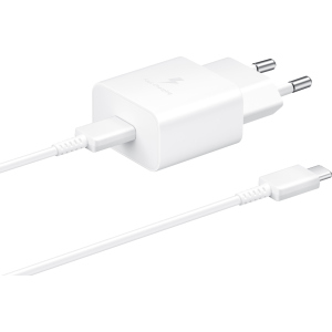 Сетевое зарядное устройство Samsung 15W Power Adapter Type-C Cable White (EP-T1510XWEGRU) в Житомире