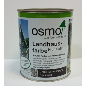 Непрозрачная краска для наружных работ OSMO LANDHAUSFARBE 2703 – (серо-черная) 2.5 л.