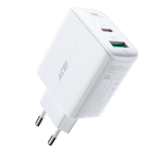 Мережевий зарядний пристрій ACEFAST A5 PD32W(USB-C+USB-A) dual port charger White