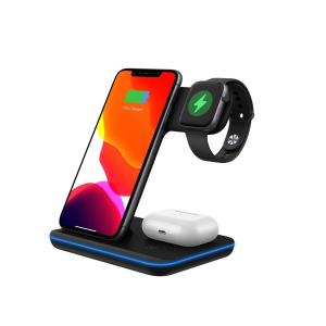 Беспроводное зарядное устройство Fast Wireless Charger Z5A 3 in1 цвет Черный лучшая модель в Житомире